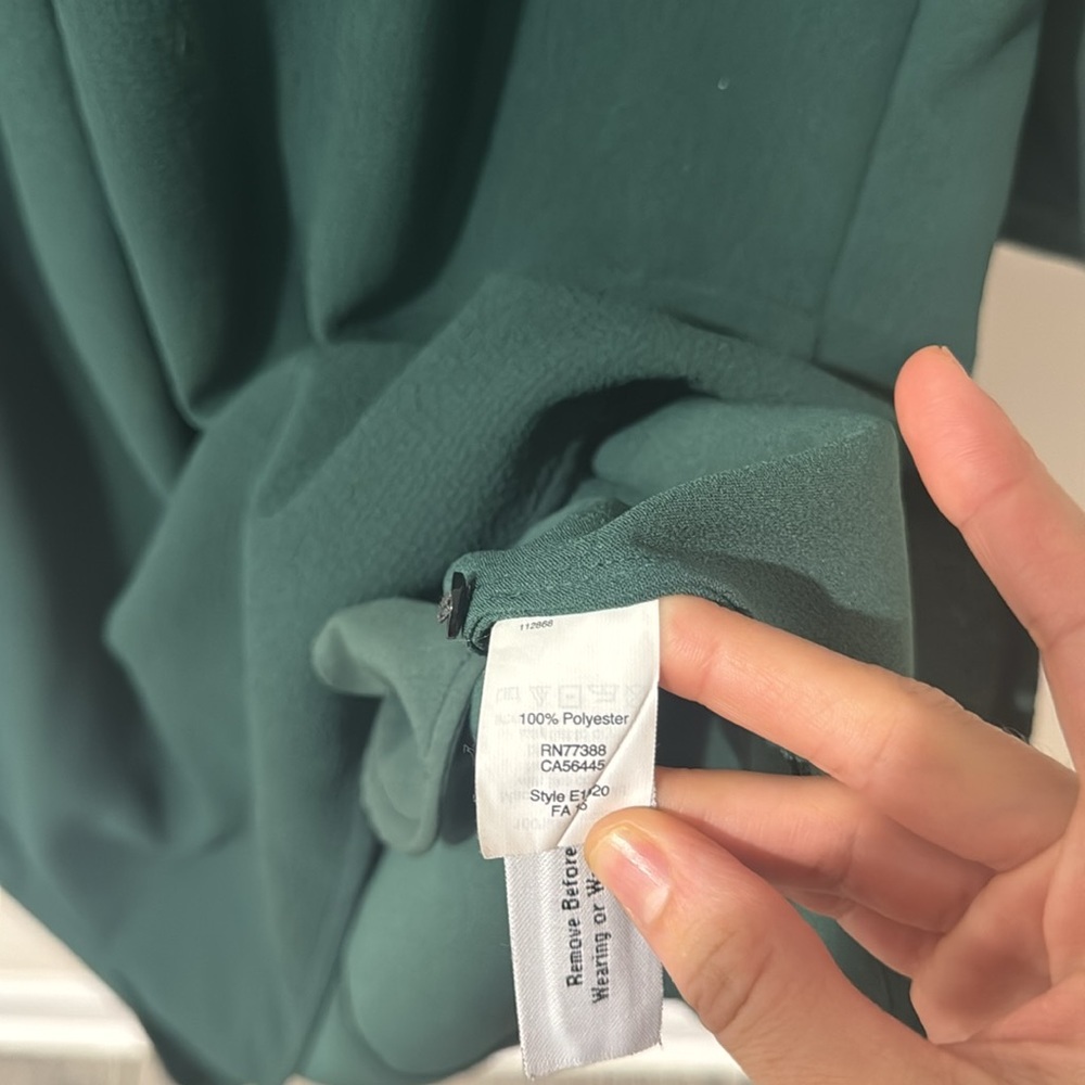 • Madewell • Women’s Moviehouse Shirtdress Hunter green Textured 3/4 sleeves Med - Picture 4 of 5